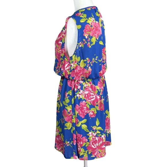 Q&A Size M Women Floral Sleeveless Midi Dress With Rope Tie Neck - Picture 2 of 9